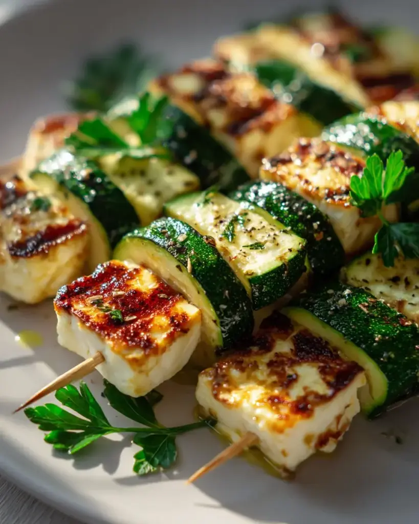 Halloumi Zucchini Spieße Vom Grill: Sommerlich, Lecker & Vegetarisch – openrezepte.de