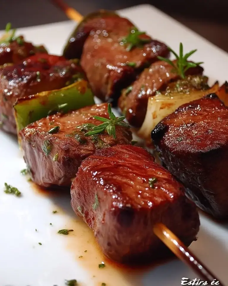Brochettes de bœuf marinées