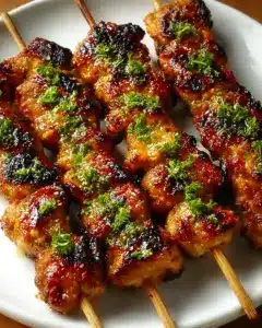 Brochettes de Poulet Thaï au Coco Grillées