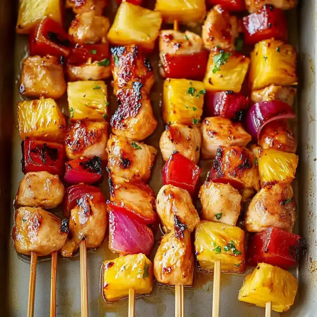 Délicieuses Brochettes Poulet Ananas Miel : un été tropical!