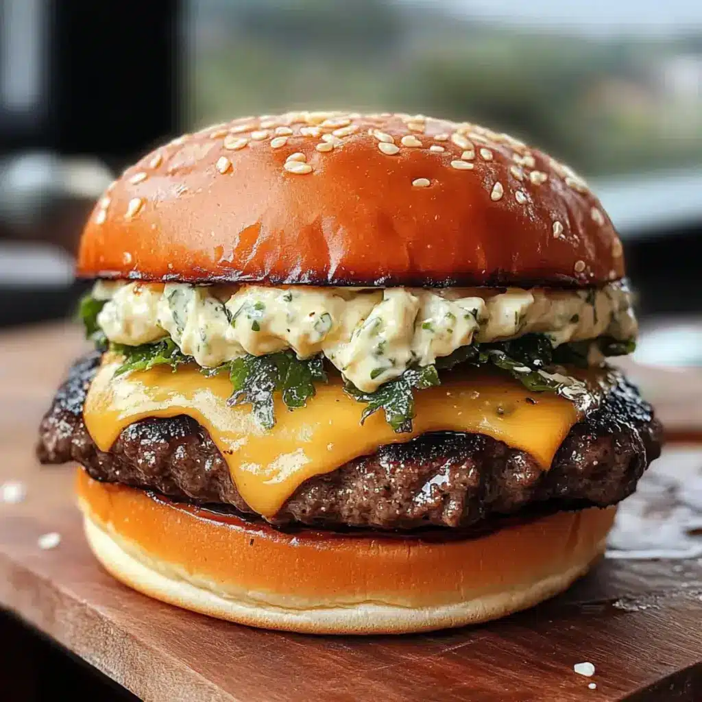 Délicieux Burger de bœuf au fromage frais ail & fines herbes maison