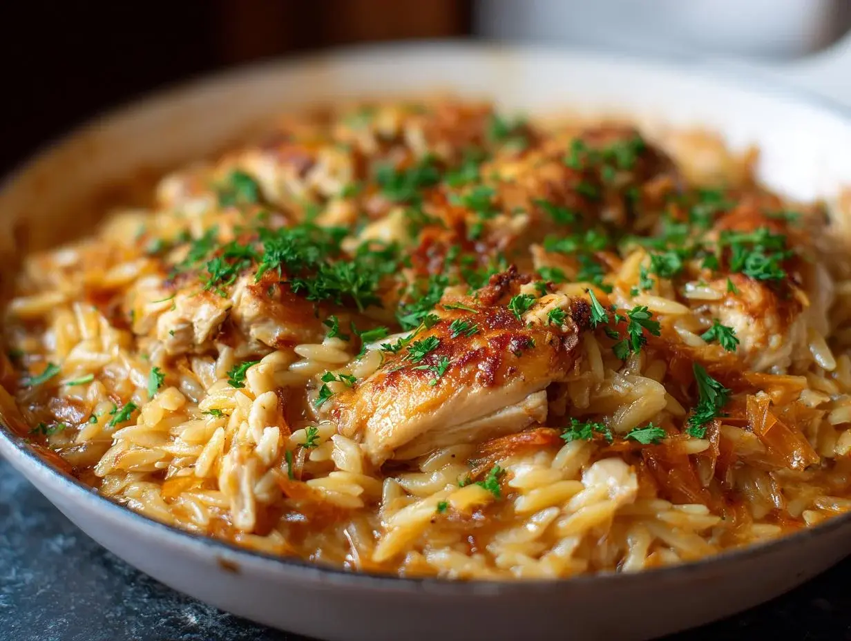 Casserole d'Orzo au Poulet : 550 Calories Réconfortantes 2 Casserole d’Orzo au Poulet