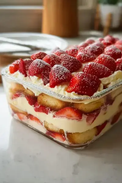 Charlotte aux Fraises Façon Tiramisu