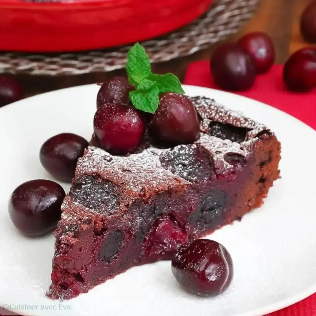 Clafoutis Chocolat-Cerises moelleux et gourmand – recette facile –