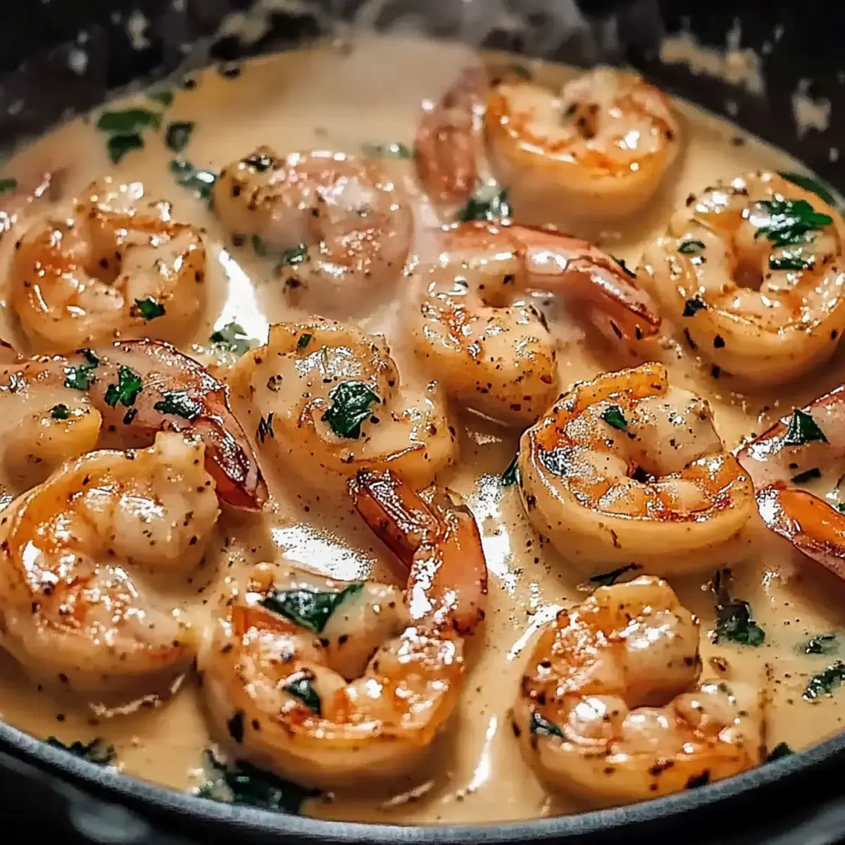 Crevettes Crémeuses Toscane : un délice réconfortant facile ! 2 Crevettes Crémeuses Toscane