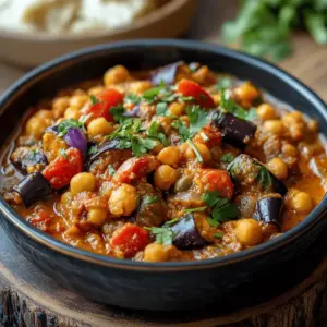 Curry d’Aubergines et Pois Chiches