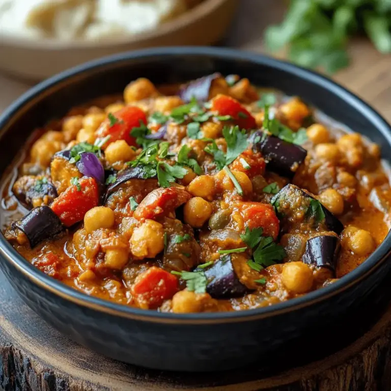 Curry d’Aubergines et Pois Chiches Parfait