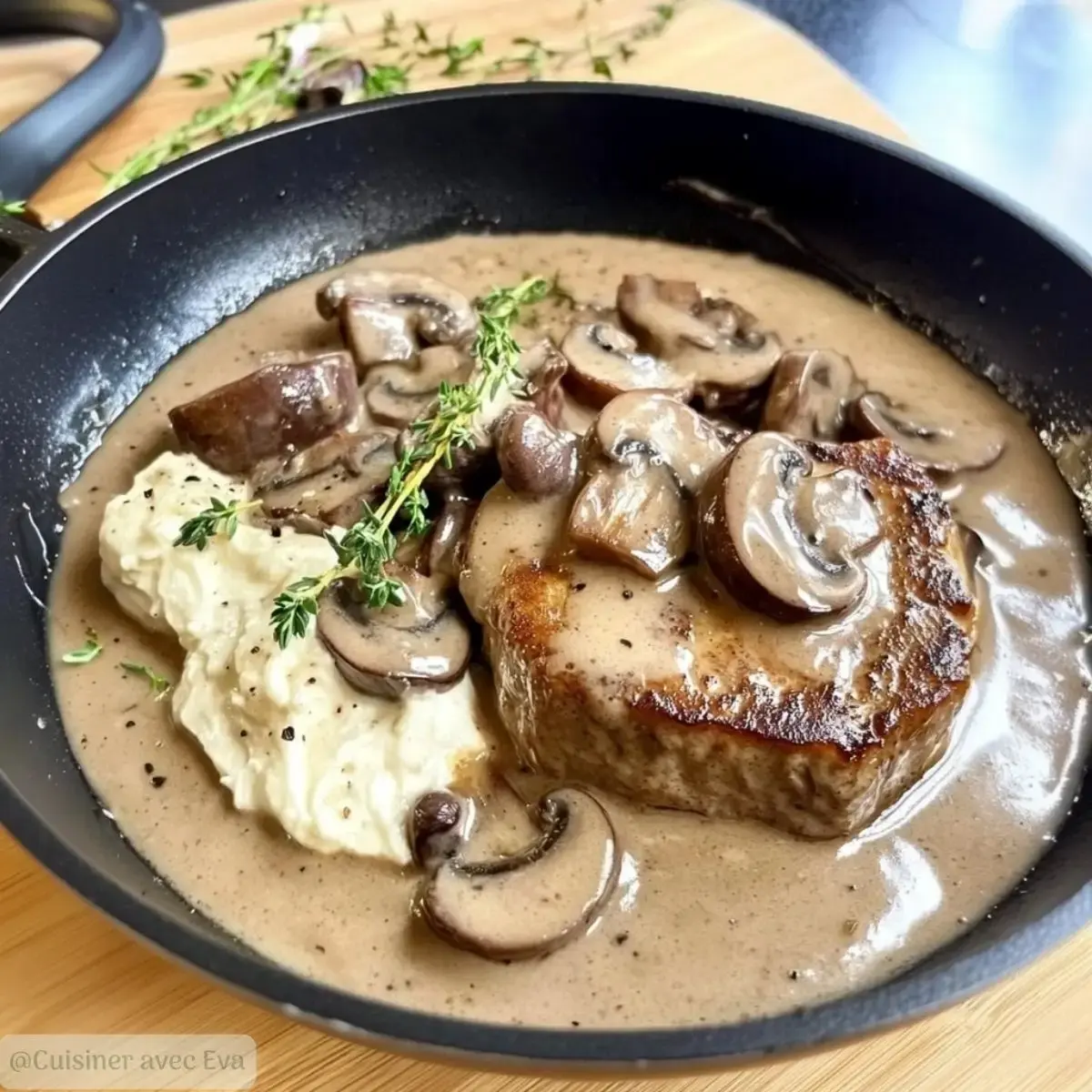 Filet mignon au Boursin et champignons