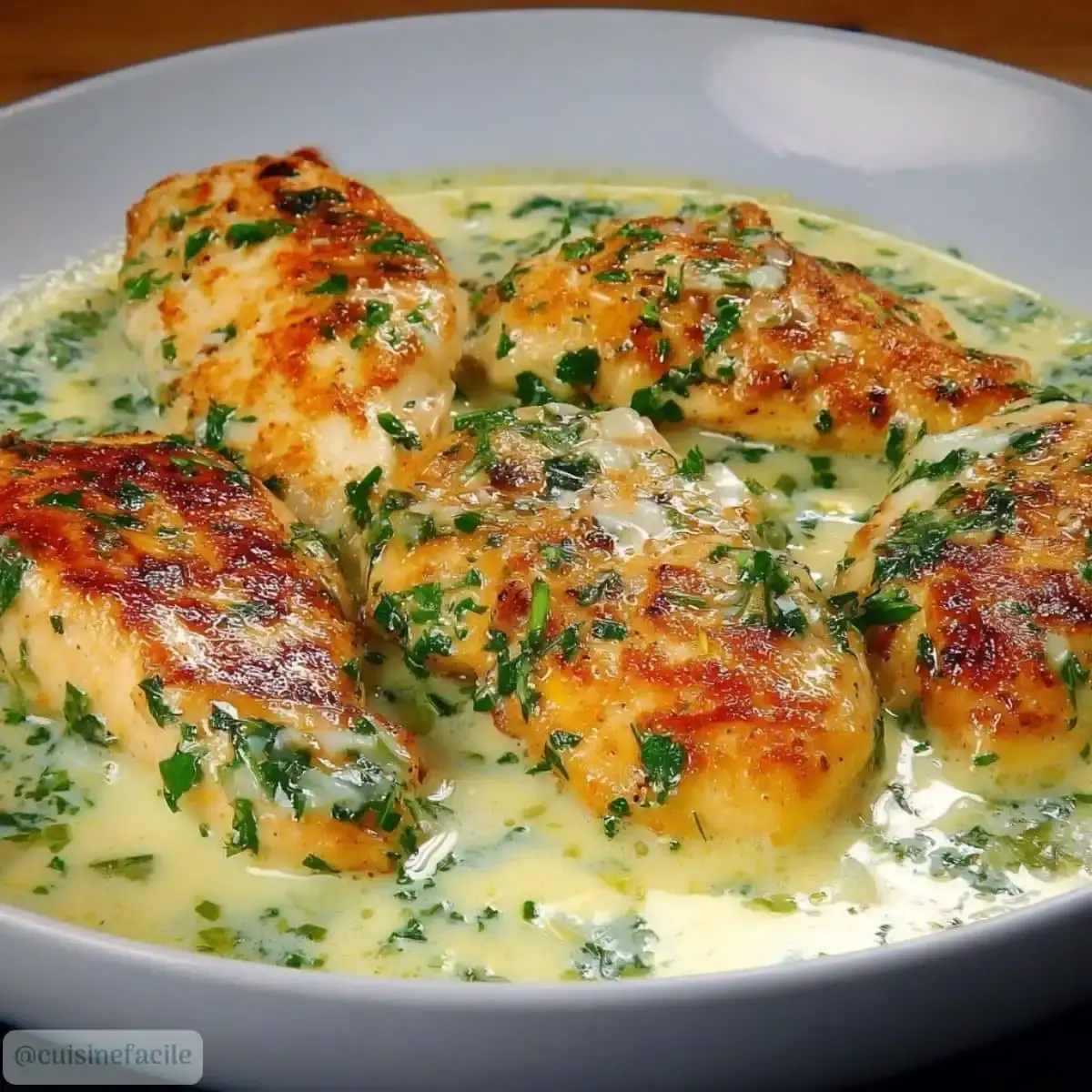 Filets de Poulet à l’Ail & Sauce Crème Citronnée - 2 Filets de Poulet à l’Ail