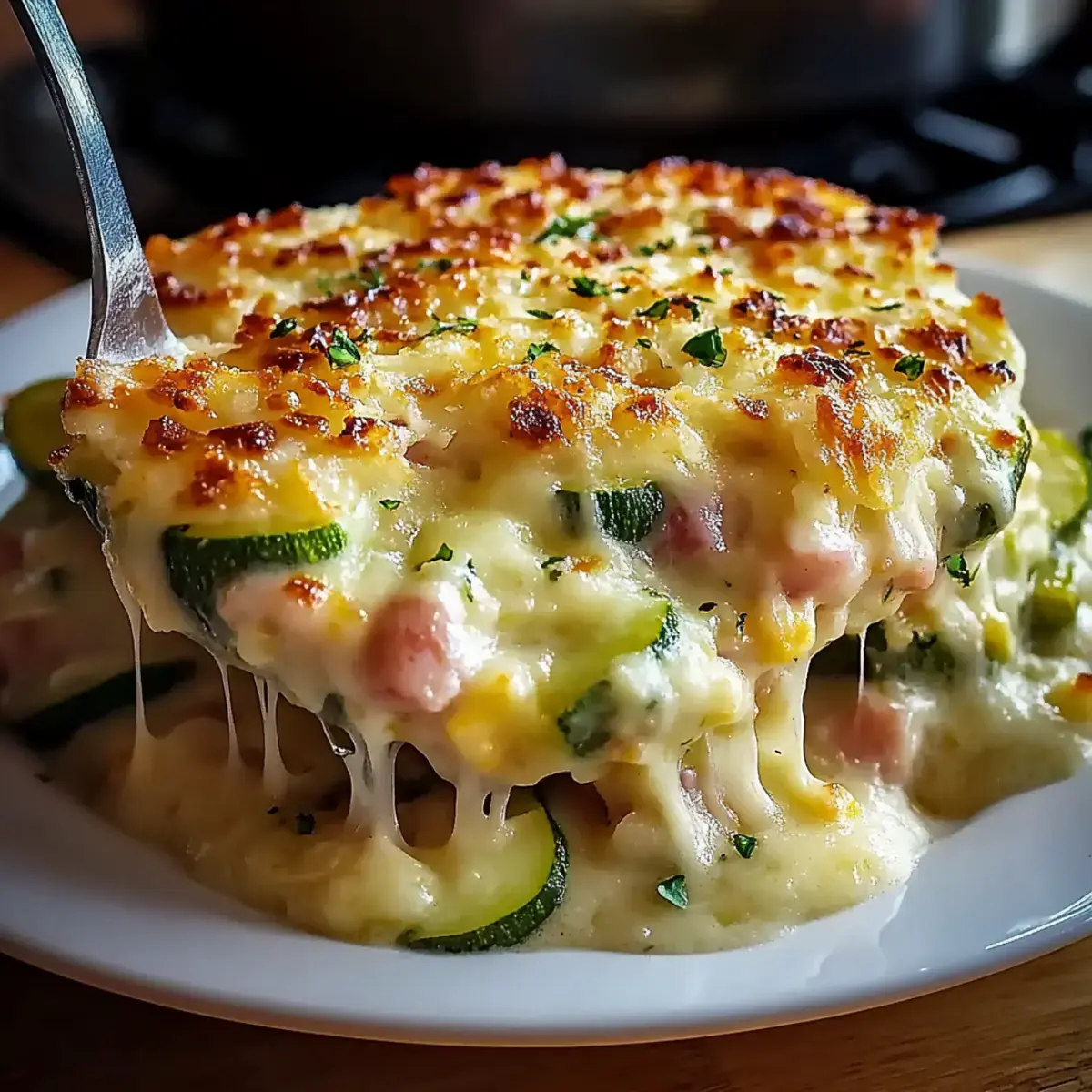 Gratin courgettes jambon riz crémeux : un délice réconfortant ! 2 Gratin courgettes jambon riz