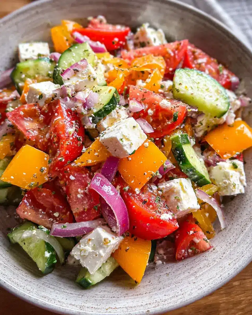 Griechischer Bauernsalat (einfaches Salat Rezept) 2 Griechischer Bauernsalat