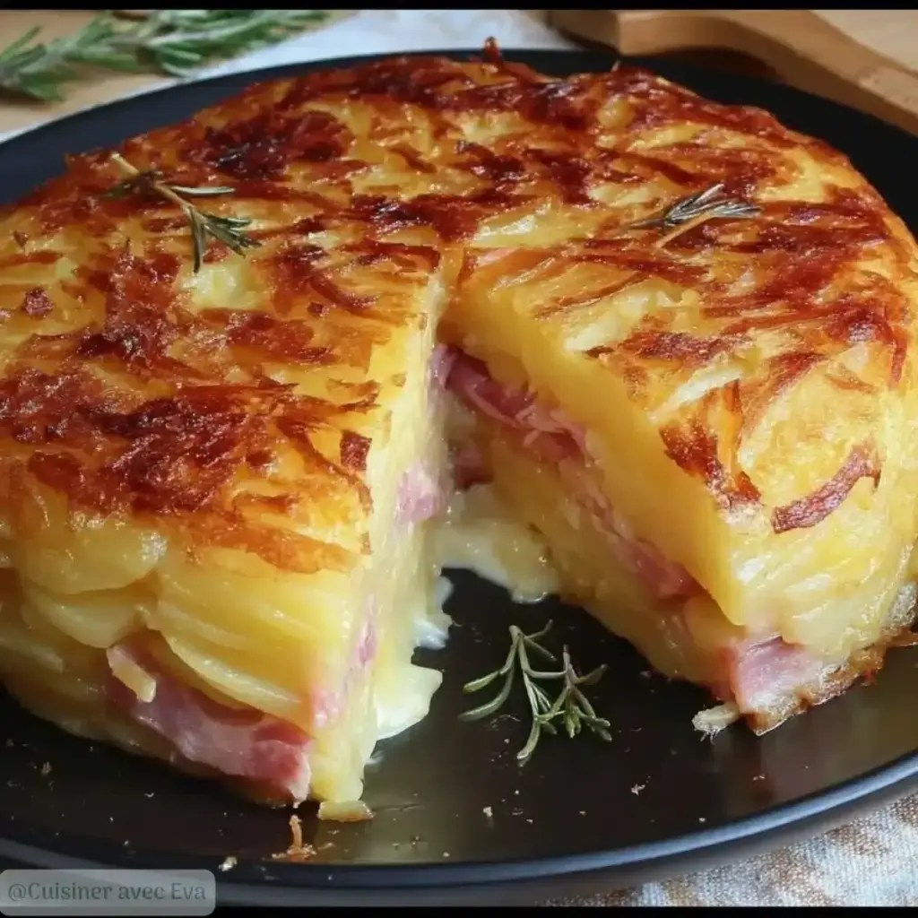 Gâteau de Pommes de Terre Farci au Jambon –