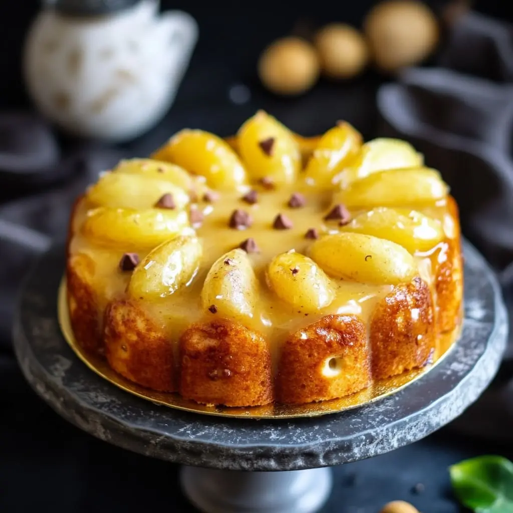 Gâteau renversé aux poires