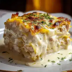Lasagnes Fondantes au Poulet et Sauce Blanche Crémeuse