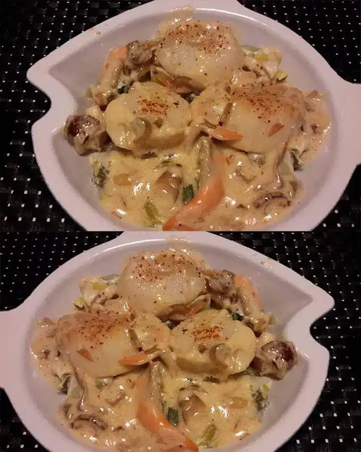 Noix de Saint-Jacques fondue de poireaux