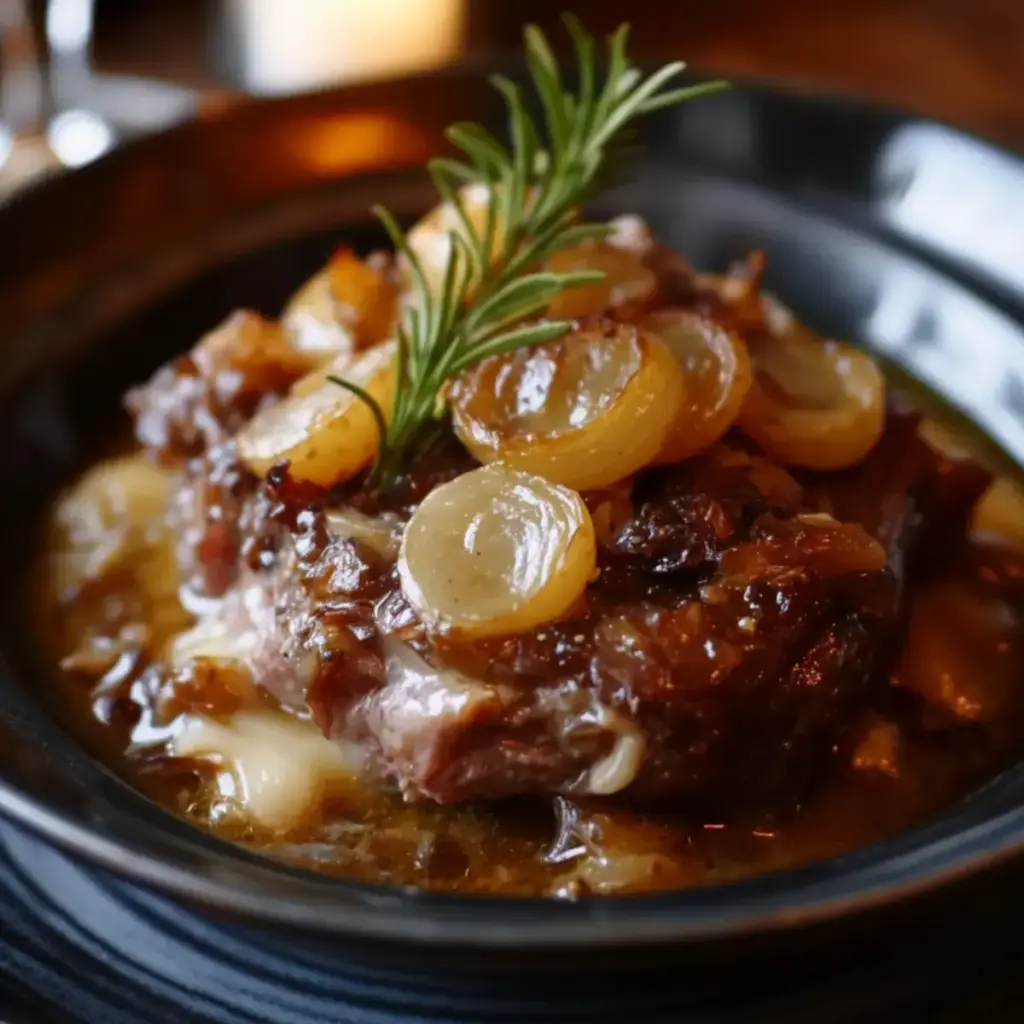Paleron de Bœuf Confit aux Oignons : Un Délice Réconfortant –