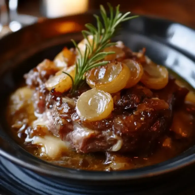 Paleron de Bœuf Confit aux Oignons : Un Délice Réconfortant –