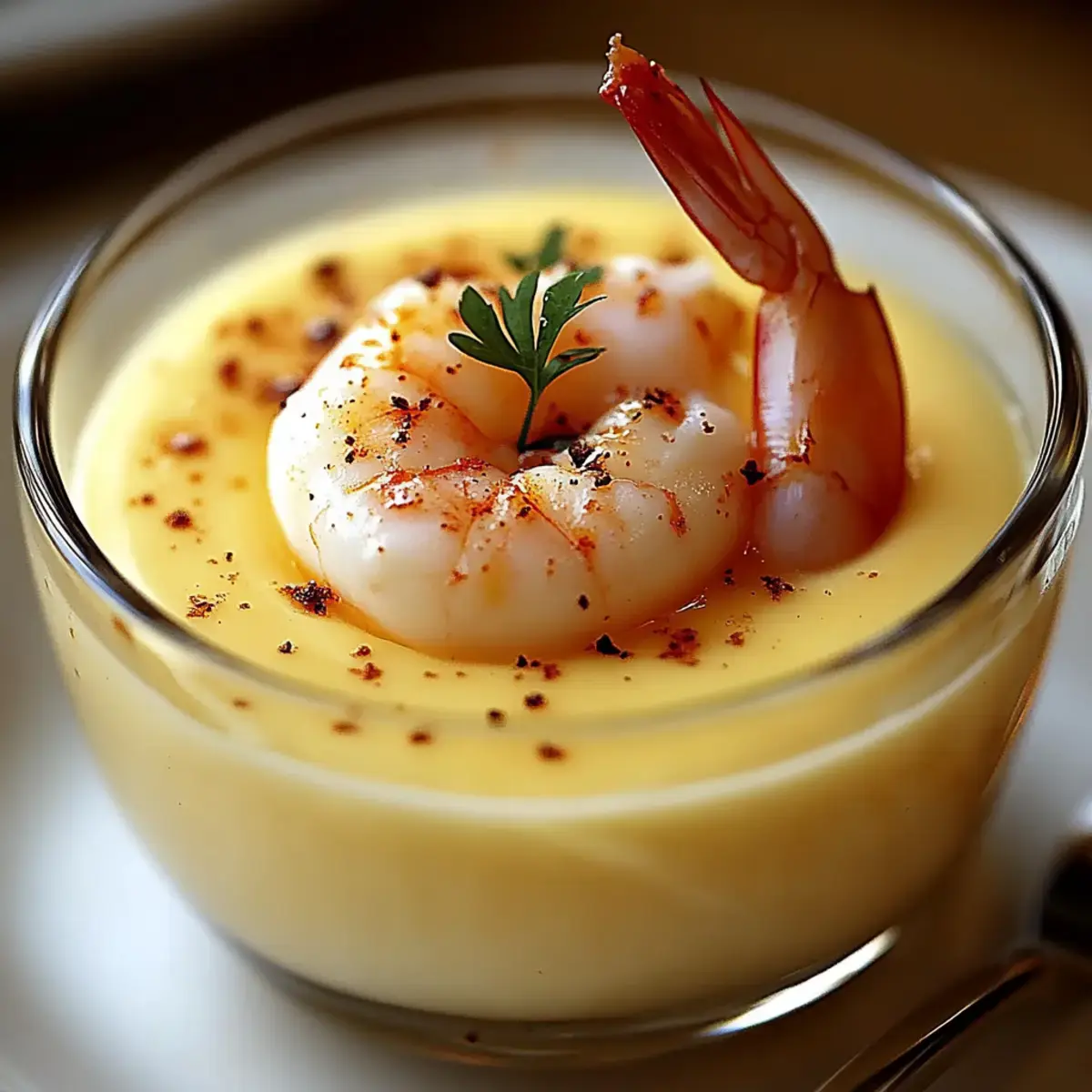 Panna Cotta à la Bisque de Homard et Crevettes au Cognac Délicieuse 2 Panna Cotta à la Bisque de Homard