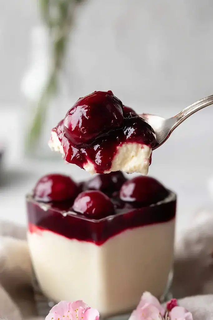 Classic Cherry Panna Cotta – FlirtyFood