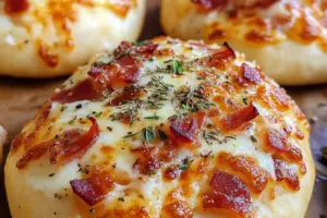 Pizza Bombs au Bacon croustillantes