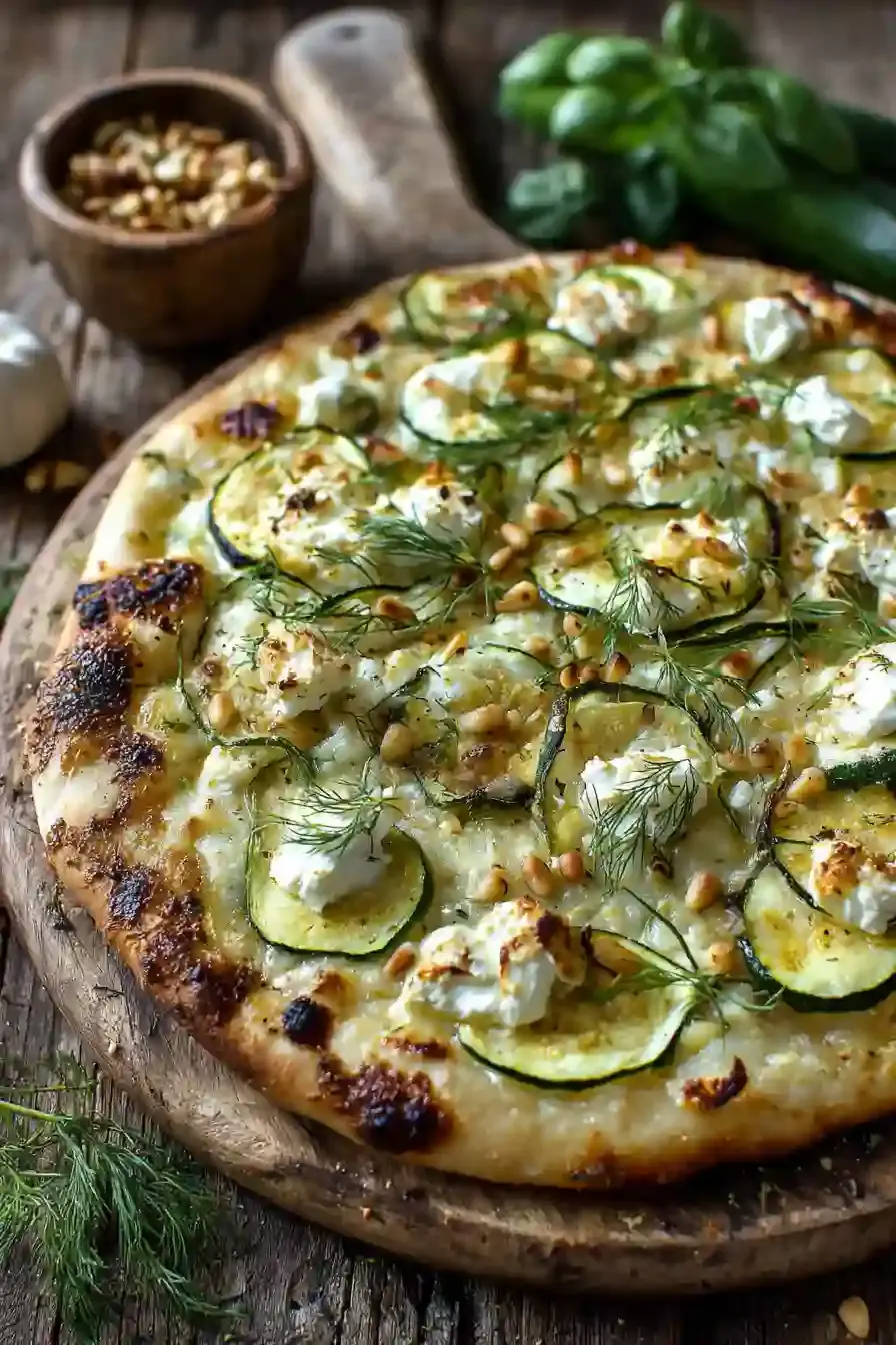 Pizza Courgettes Chèvre Pignons : Recette Facile, Parfaite Apéro Détente 2 Pizza maison courgettes chèvre