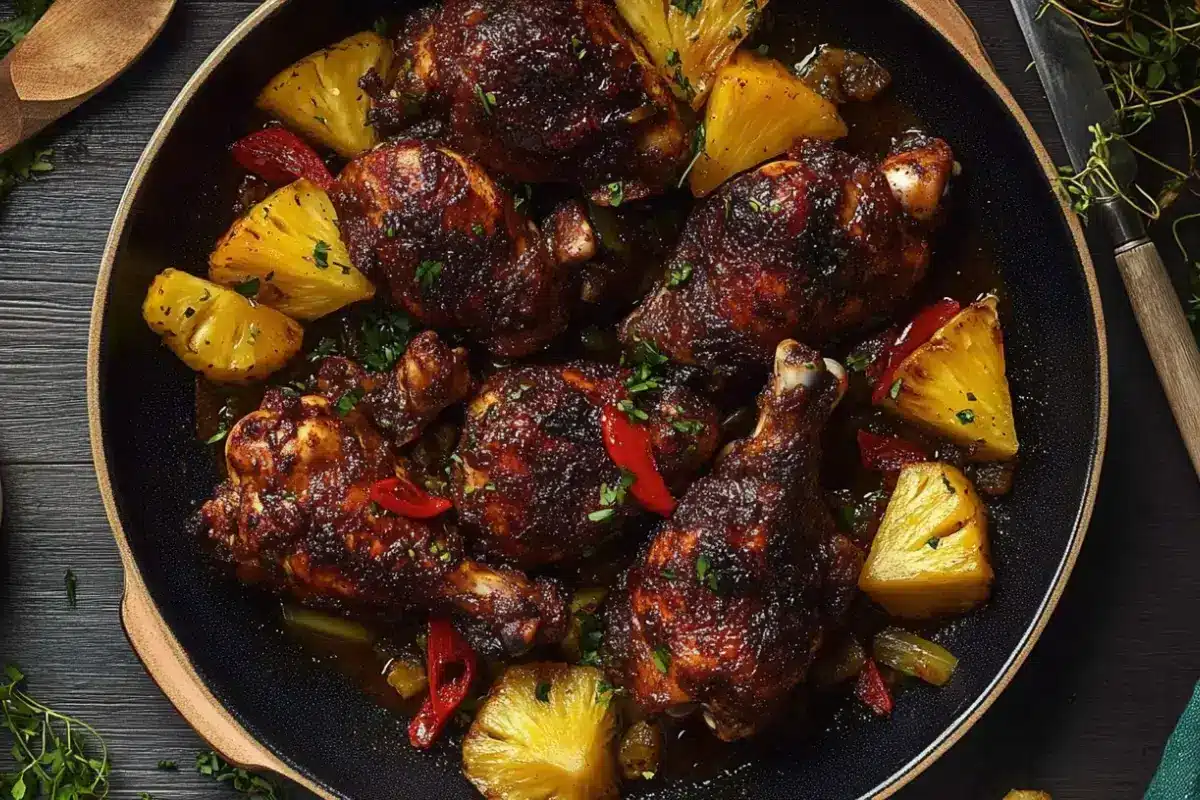 Poulet jerk jamaïcain à l'ananas au four 2 Poulet jerk jamaïcain à l’ananas