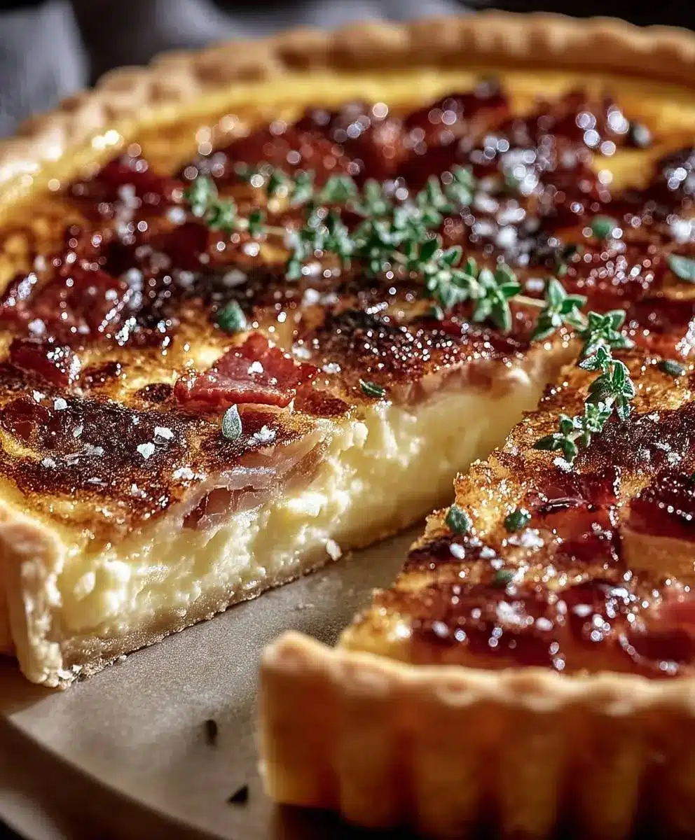 Quiche lardons tomates oignons