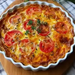 Quiche sans Pâte au Thon et à la Tomate