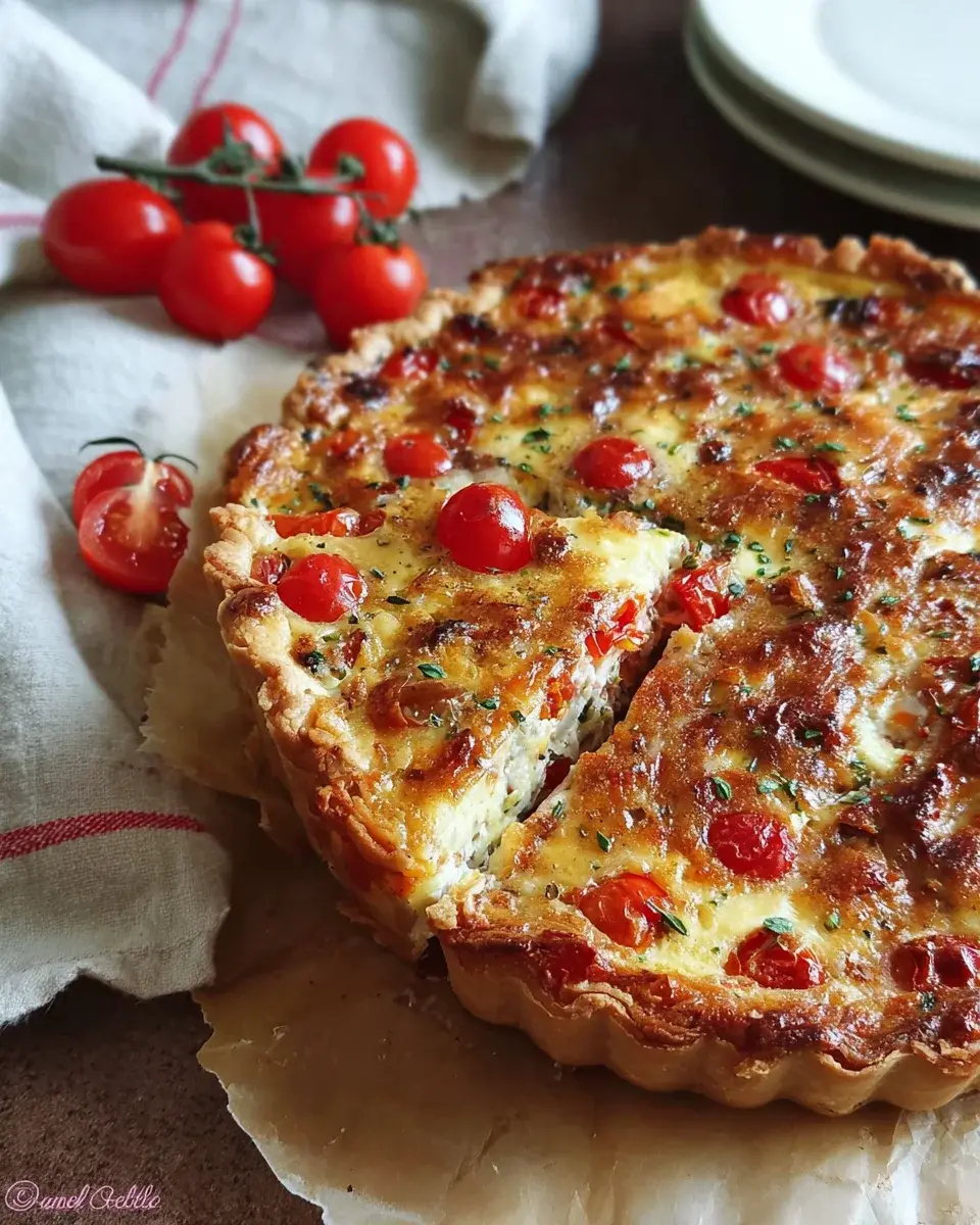 Quiche tomates cerises thon mozzarella