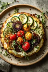 Focaccia rustique à la courgette et aux graines de lin