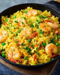 Riz safrané aux crevettes