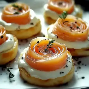 Roulés Feuilletés Saumon Fumé et Fromage Frais