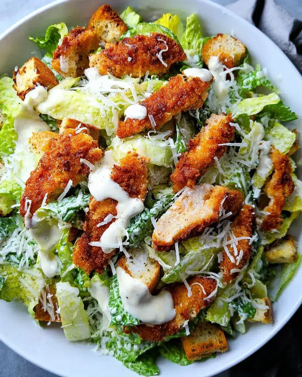Salade Cysar au poulet croustillant
