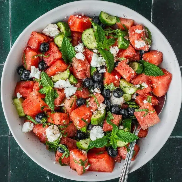 Watermelon Cucumber Feta Salad