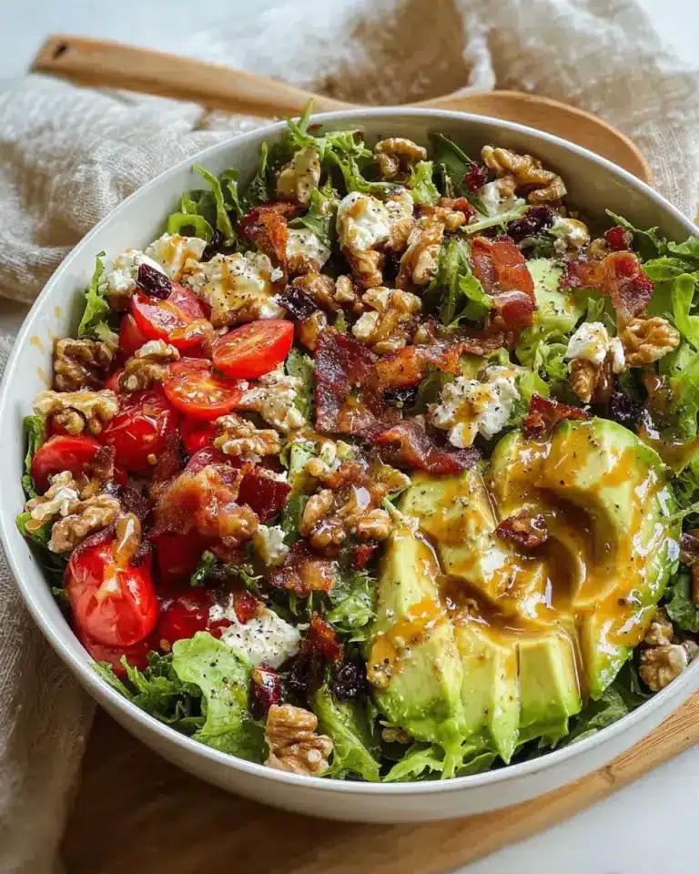 Salade avec des morceaux de bacon