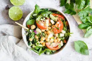 Salade de Pois Chiche et Pousse d’Épinards
