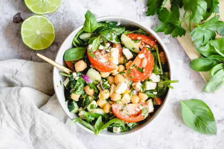 Salade de Pois Chiche et Pousse d'Épinards