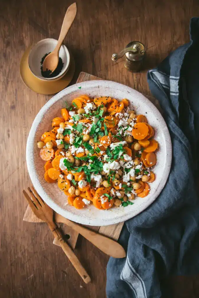Salade de carotte et pois-chiche à la feta – Recette – Tangerine Zest
