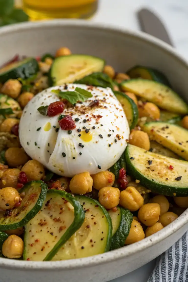 Grilled Zucchini Chickpea Salad with Burrata and Chili Oil 2026