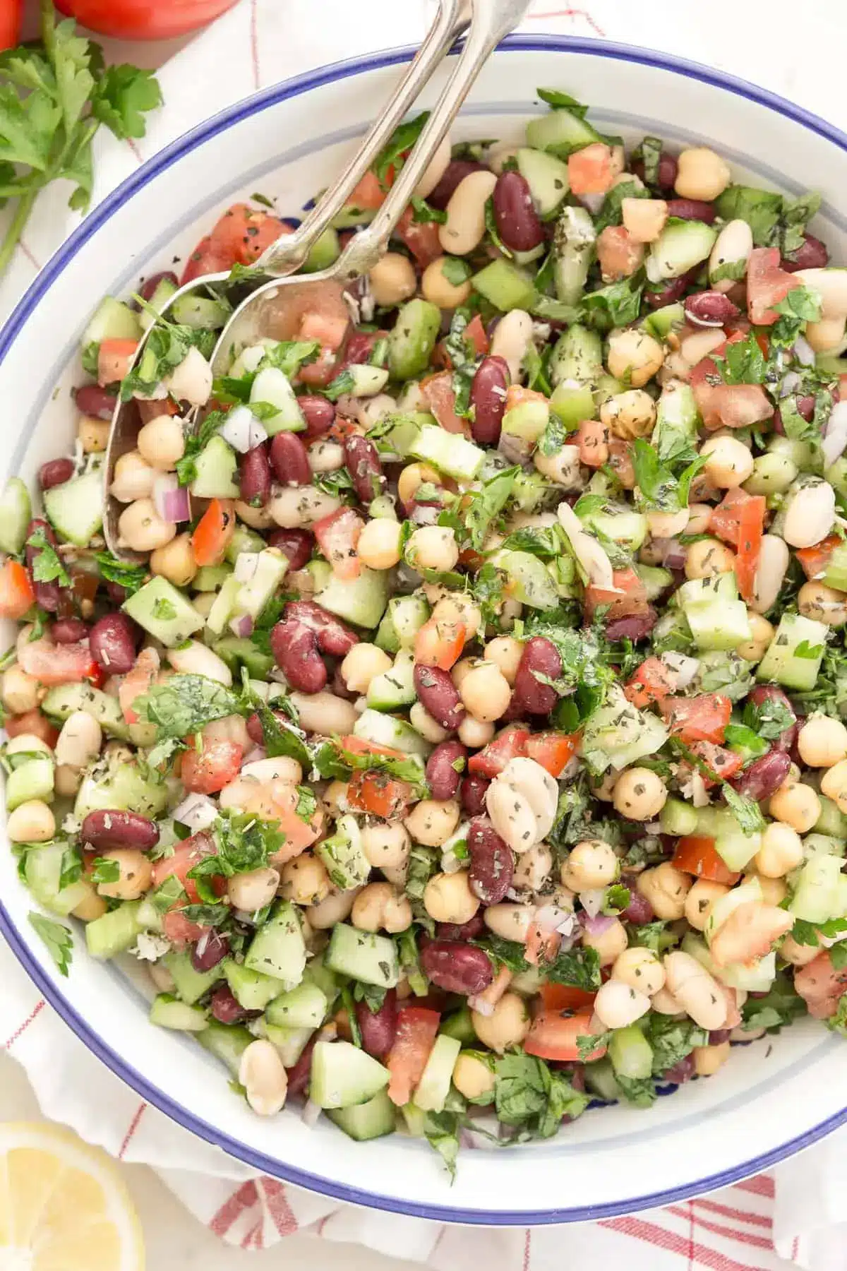 Mediterranean Bean Salad 2 Salade de haricots méditerranéenne