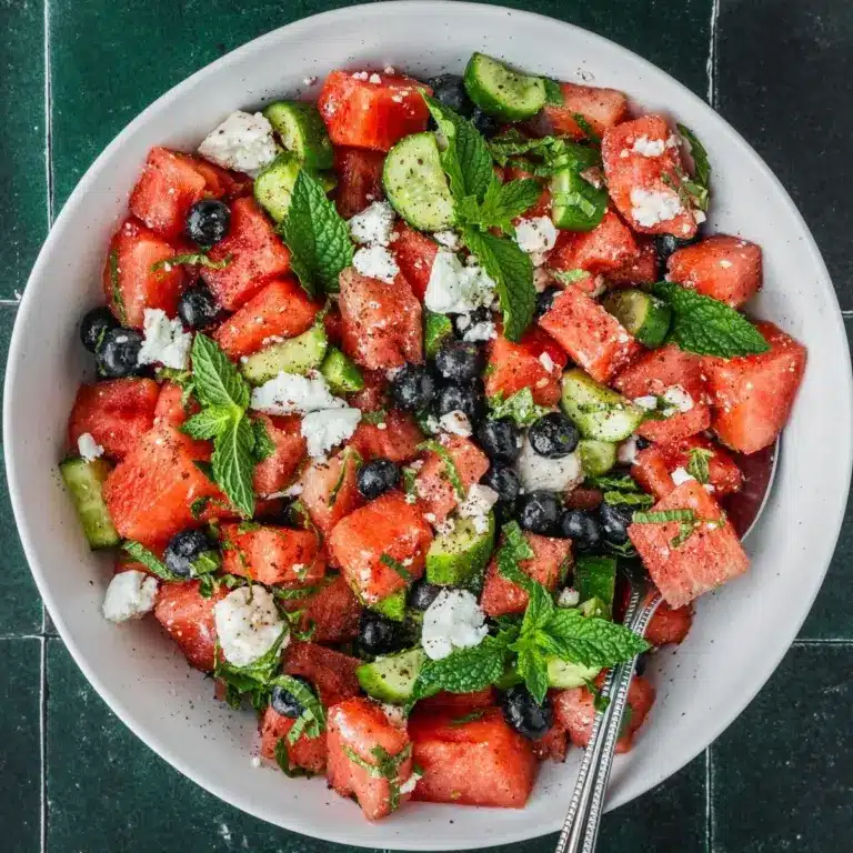 Watermelon Cucumber Feta Salad