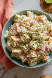 Salade de patates douces jamaïcaine végétalienne