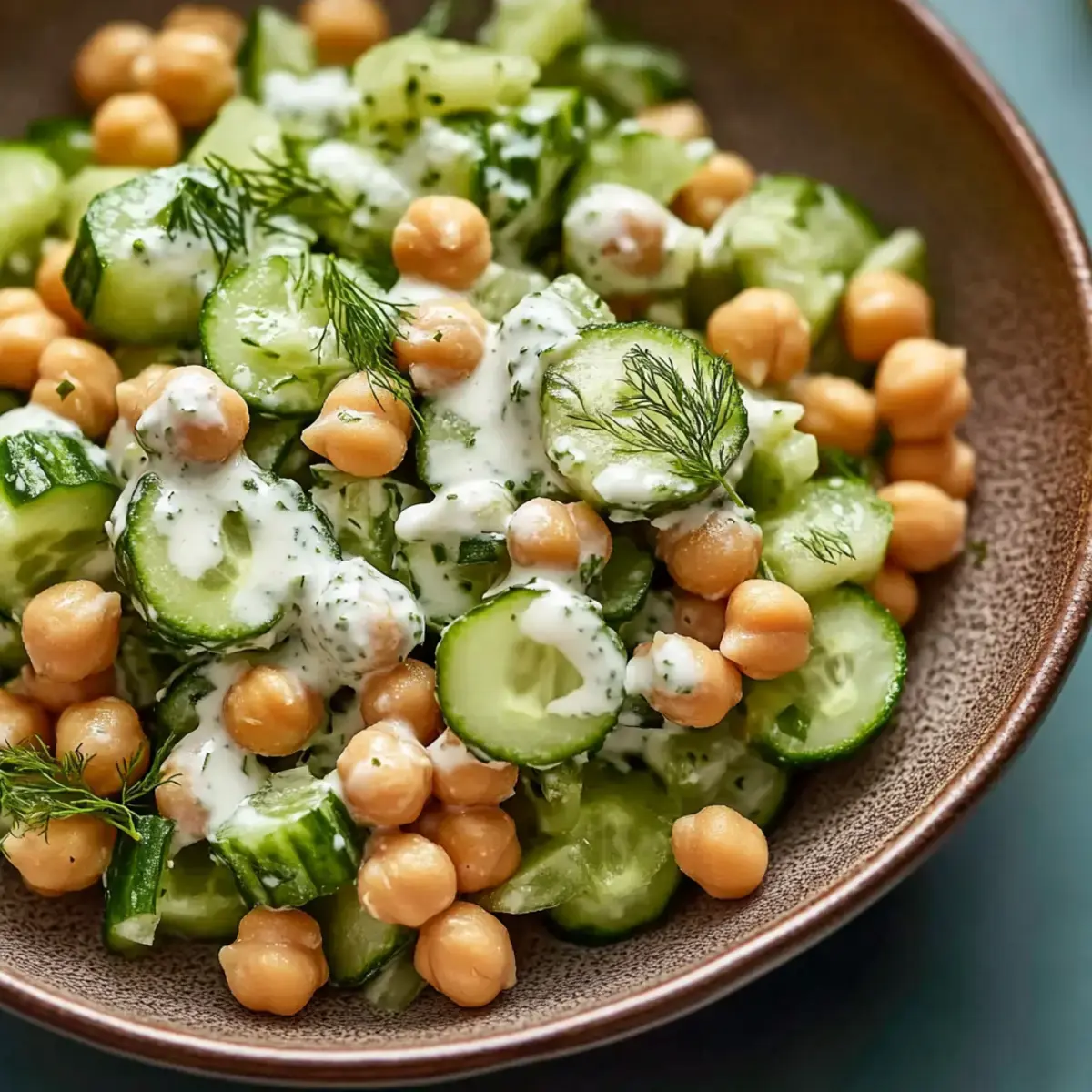 Salade de pois chiches au concombre