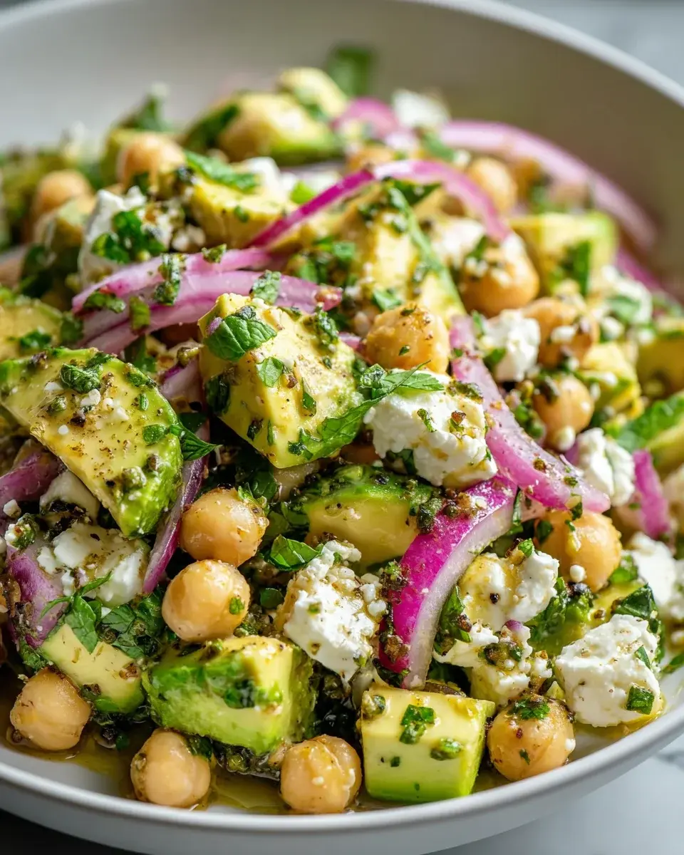 Salade de pois chiches feta et avocat