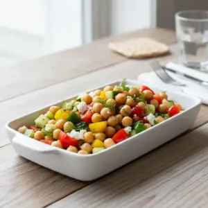 Salade de pois chiches fraîche et facile façon méditerranéenne