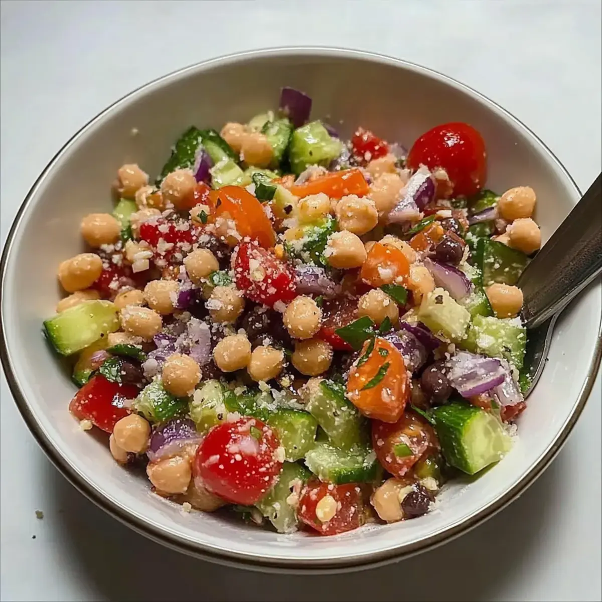 Salade de pois chiches: Délicieusement facile et saine 2 Salade de pois chiches à la grecque
