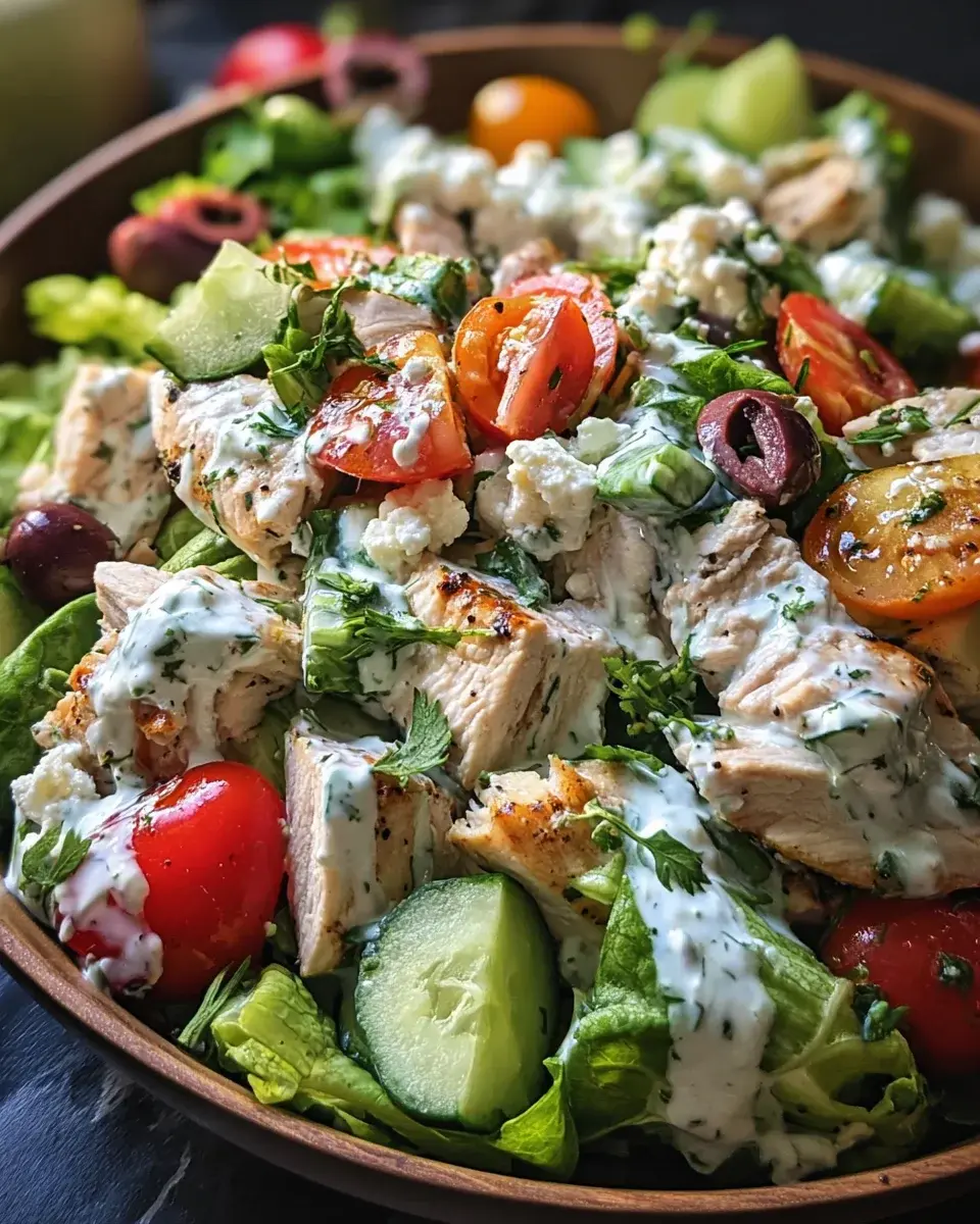 Salade de poulet au tzatziki 2 Salade de poulet au tzatziki