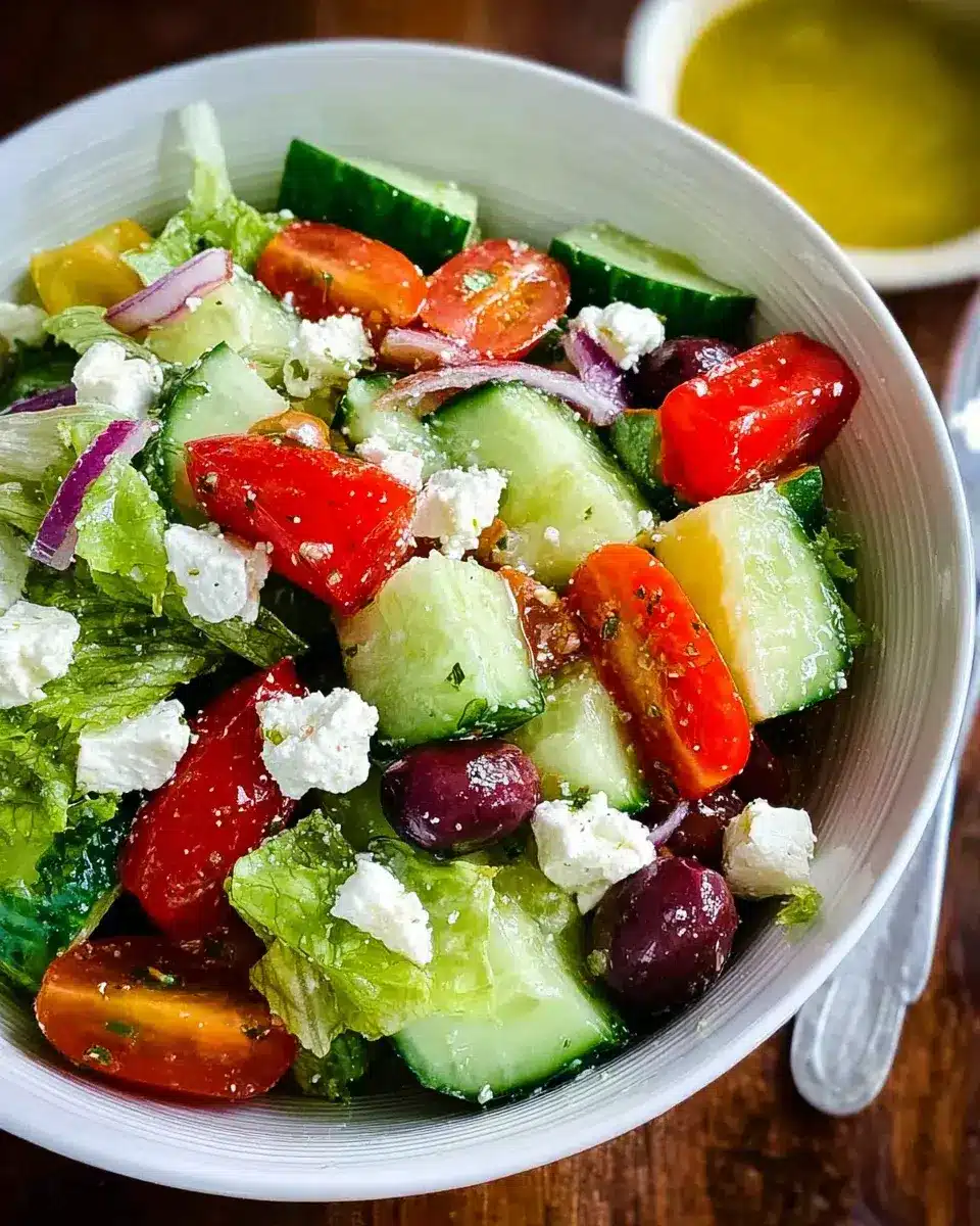 Salade grecque facile concombre