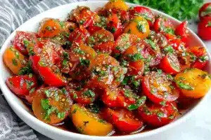 Salade Libanaise aux Tomates et Sauce au Poivron