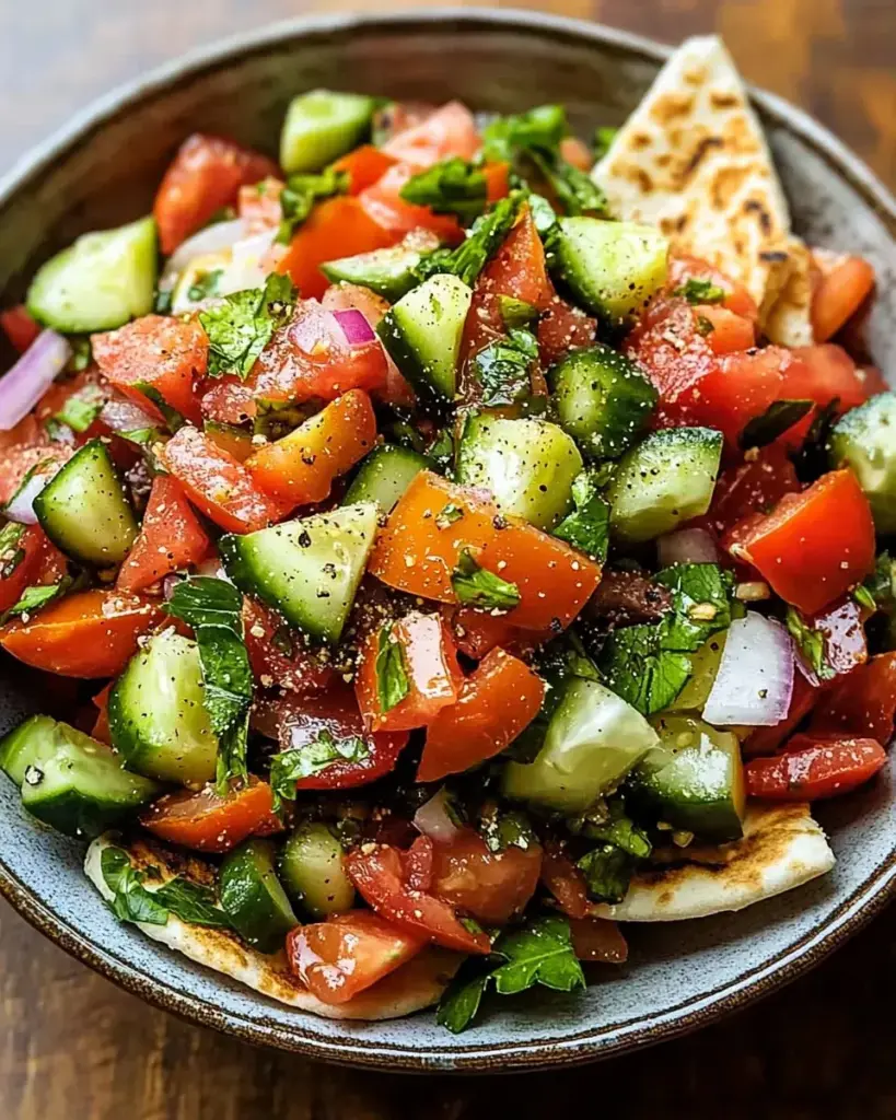 Libanesischer Tomaten Pita Salat – frisch und lecker